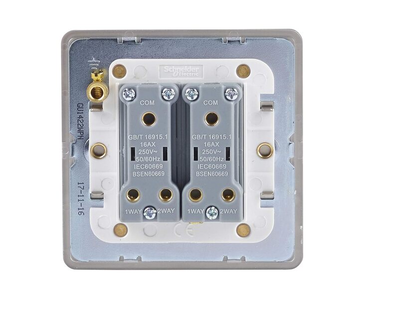 Schneider Electric Plate switch, Ultimate Screwless flat plate, 1-pole 2-way, screw terminals, IP20, pearl nickel - GU1422-WPN - Pack of 5