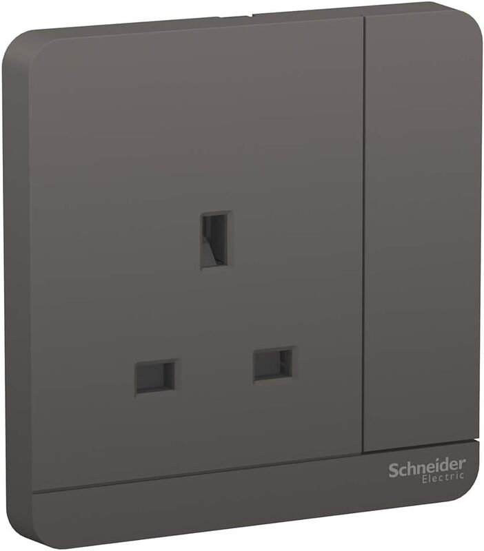 Schneider Electric AvatarOn E8315_DG_G12 switched socket 3P 13A 250V Dark Grey - Pack of 3