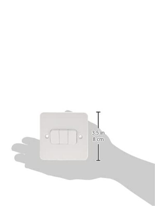 Schneider Electric GGBL1032 Lisse Plate Switch, 3 Gang, 2 Way, 10AX, White - Pack of 3