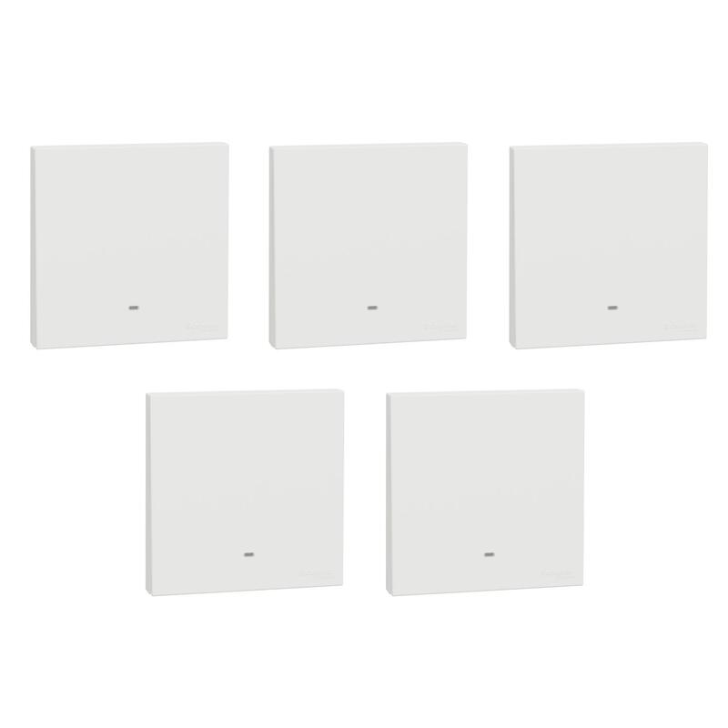 Schneider Electric Switch with Fluorescent Locator, AvatarOn C, 2 way, 1 gang, 16AX, 250V, white - Pack of 5