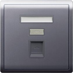 Schneider Electric 1 Gang Telephone Socket, Keystone on Shuttered Wallplate - E8231RJS4_WG_G1