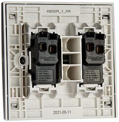 Schneider Electric KB32R_1_AS Vivace Silver - 1-way plate switch 2 gang - 16AX - Silver - Pack of 5