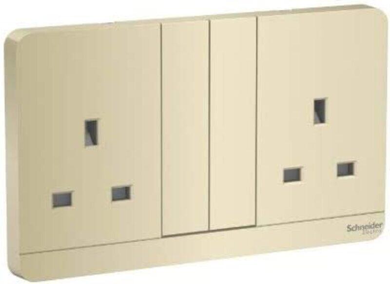 

Schneider Electric E83T25_WG_G12 AvatarOn Gold - Double switched socket - 13 A - 230 V - 1 gang -Gold
