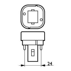 Osram Dulux LED  2 pin bulb D18 EM & AC MAINS V 9W 840 G24D-2, 3000k Warm White