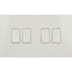 Schneider Electric Ultimate Screwless flat plate - rocker plate switch - 4 gangs - painted white - GU1442WPW