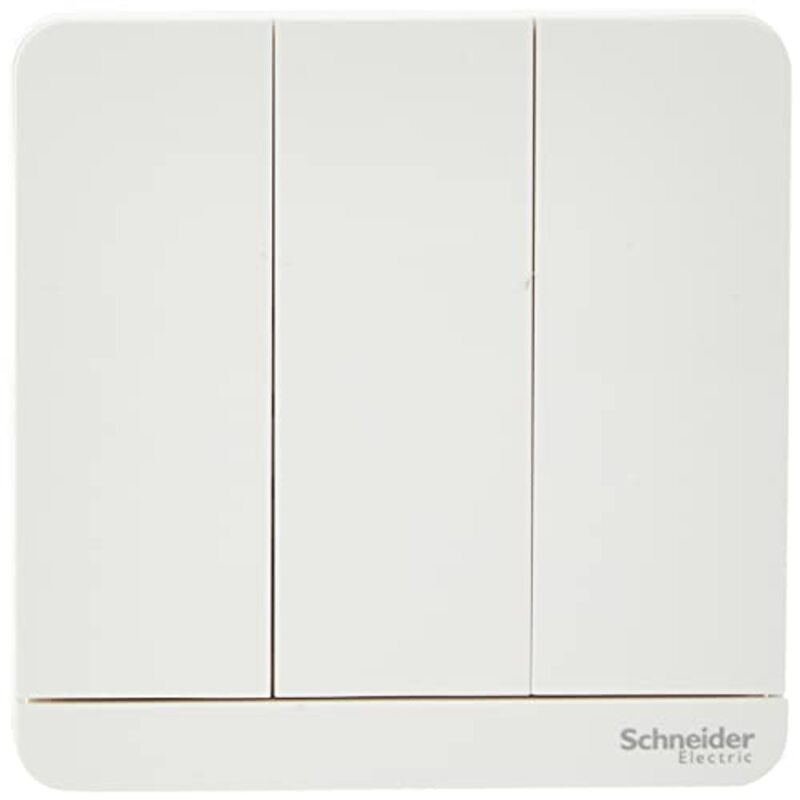 Schneider Electric Avataron White - 2-Way Plate Switch 3 Gang - 16Ax - White - Pack of 5