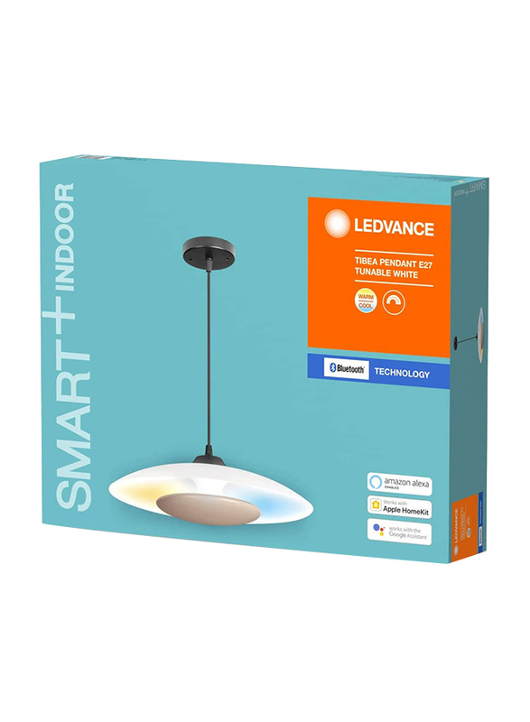 Ledvance Smart+ Tibea Indoor Light Bundle With LED Light for Indirect Lighting with Bluetooth Technology Aluminium Pendant Light, 22W, White