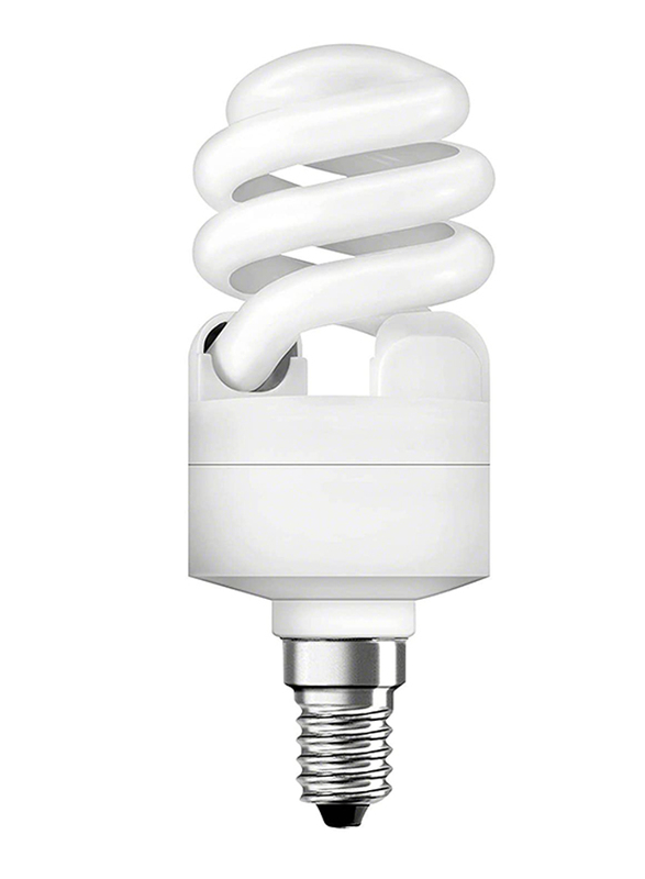 Osram Energy Saving Twist Spiral Fluorescent Bulb, 12W, E14 Warm White