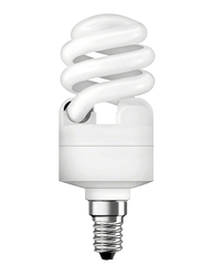 Osram Energy Saving Twist Spiral Fluorescent Bulb, 12W, E14 Warm White