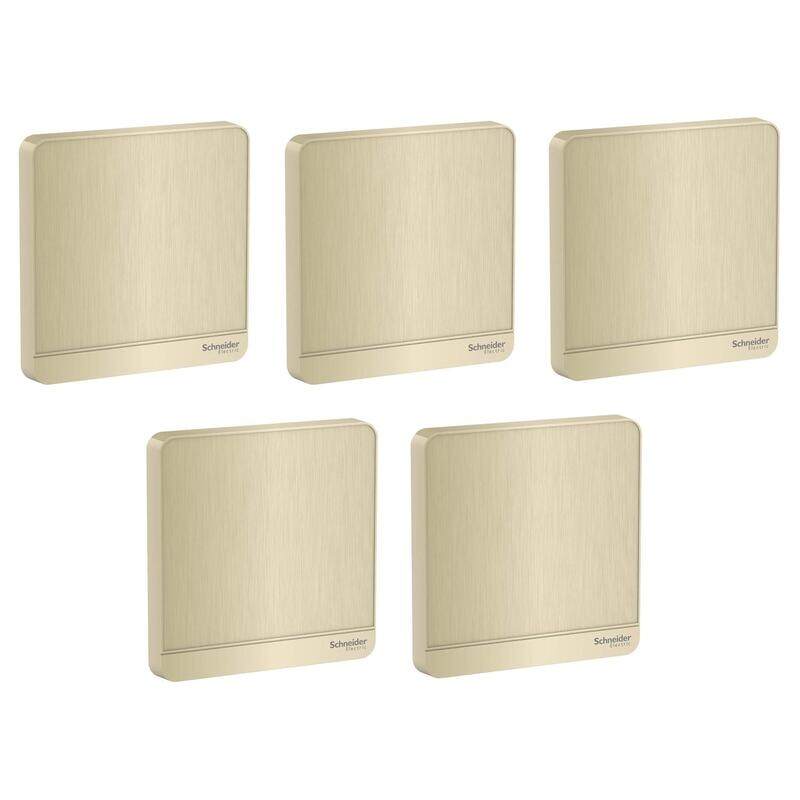 

Schneider Electric AvatarOn E8330X_GH One Gang Blank Plate Wall Cover Metal Gold Hairline - Pack of 5