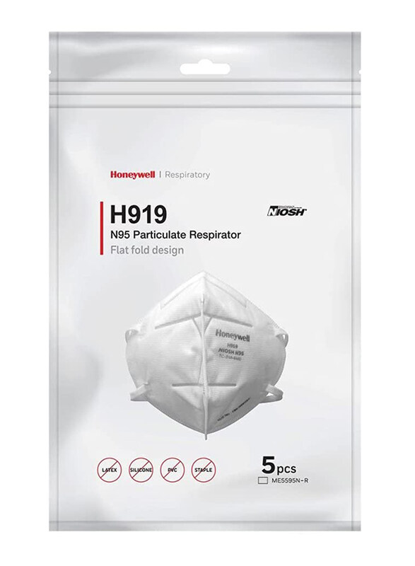 

Honeywell H919 NIOSH95 Face Mask, White, 5 Masks