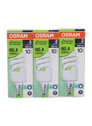 Osram Mini Twist Energy Saver LED Bulbs, 3 Pieces, White