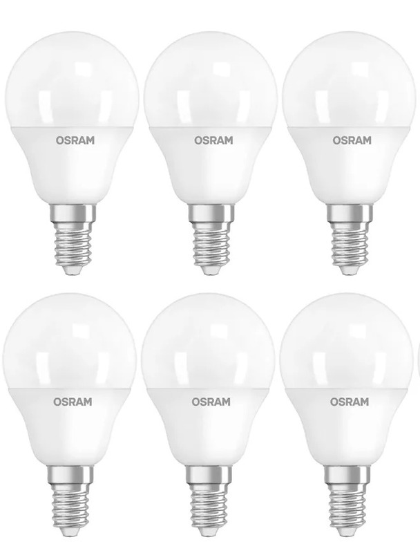 Osram Led Value E14 Classic P40 Frosted 4.9W - Warm White / 2700K Pack of 6