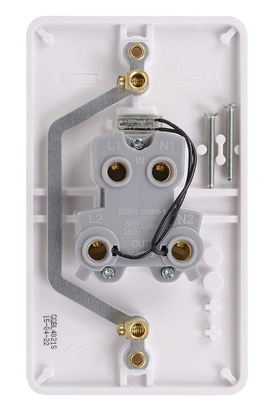 Schneider Electric Lisse - 2-pole switch with indicator lamp - 2 gangs - 50A - white - GGBL4021S