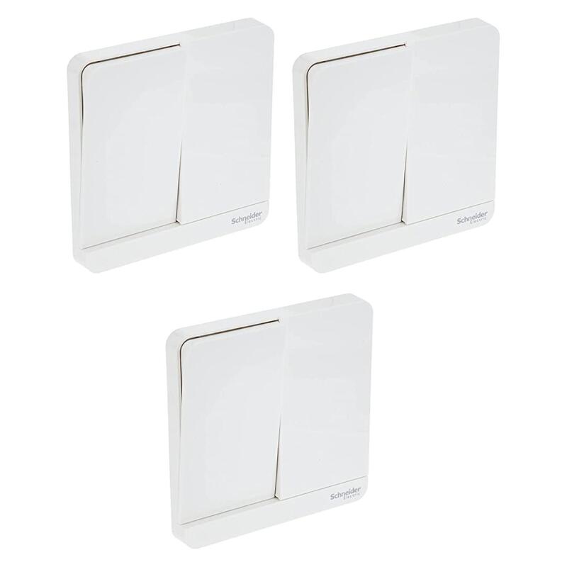 Schneider Electric E8332L2_WE AvatarOn White - 2-way plate switch 2 gang 16AX - Pack of 3