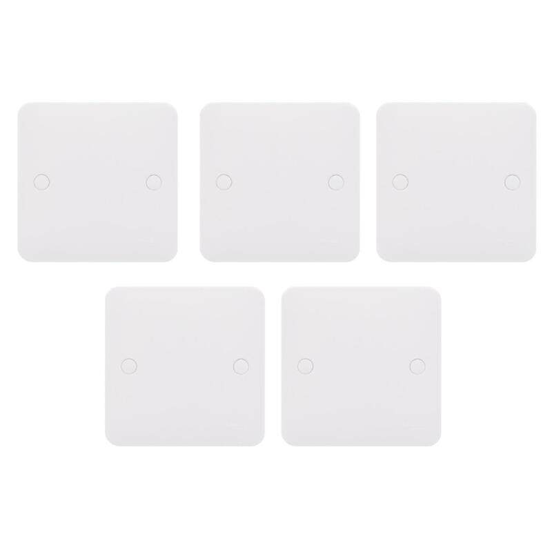 Schneider Electric Lisse - White moulded - blank plate - 1 gang - matt white - GGBL8010S - Pack of 5