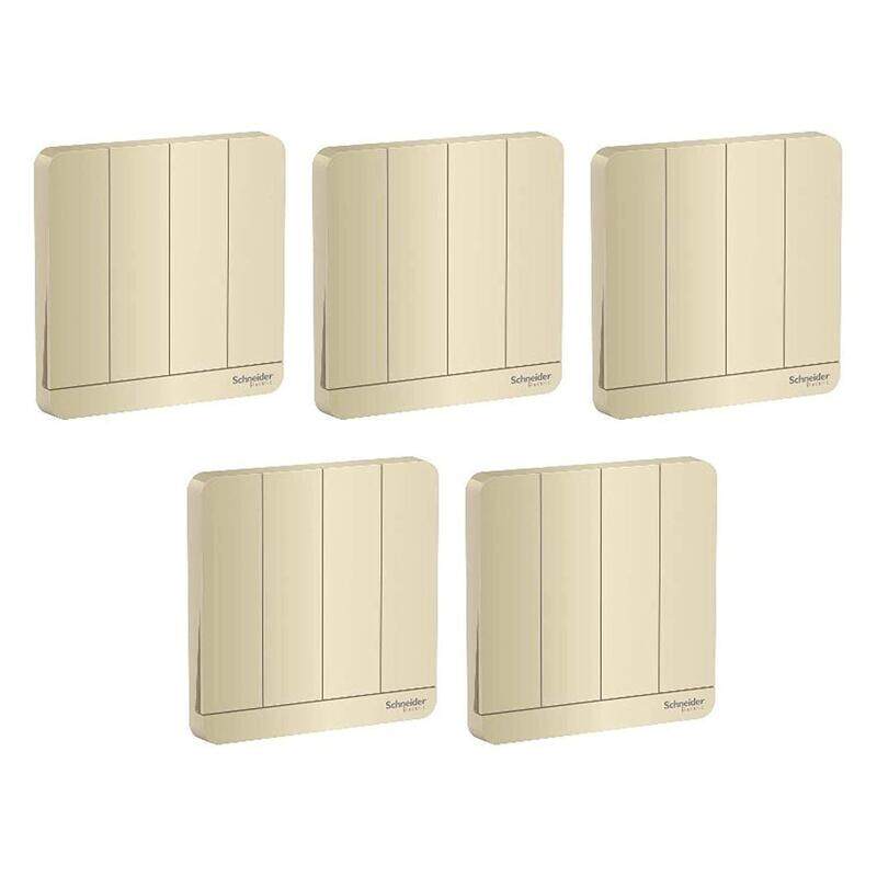 

Schneider Electric E8334L1_WG AvatarOn Gold - 1-way plate switch 4 gang 16AX - Pack of 5