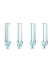 Osram Dulux D Home Decorative Durable CFL Bulb, 18W, G24D-2, 4000K, 4 Pieces, Cool White