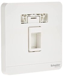 Schneider Electric E8331RJS_WE AvatarOn White - 1 Gang Keystone Wallplate with Shutter without Ketstone Jack RJ-45 - Pack of 5