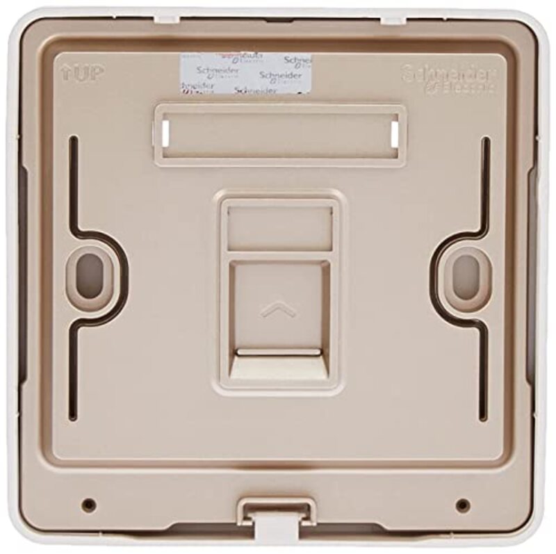 Schneider Electric E8331RJS_WG AvatarOn Gold - 1 Gang Keystone Wallplate with Shutter without Ketstone Jack RJ-45 - Pack of 5