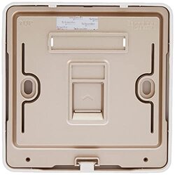 Schneider Electric E8331RJS_WG AvatarOn Gold - 1 Gang Keystone Wallplate with Shutter without Ketstone Jack RJ-45 - Pack of 5