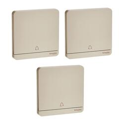 Schneider Electric E8331BPL1_WG AvatarOn Gold - Retractive Door Bell switch - with bell symbol - 1 gang 2 way - 10A Gold - Pack of 3
