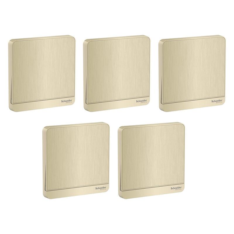 Schneider Electric E8331L2_GH AvatarOn Gold - One Gang Two Way - Intermediate - 16AX 250V Metal Gold Hairline - Pack of 5