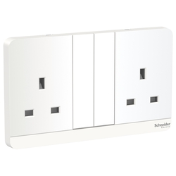 Schneider Electric AvatarOn, 2 switched socket, 3P, 13 A, 250 V, LED, White (Model Number-E83T25N_WE_G12)