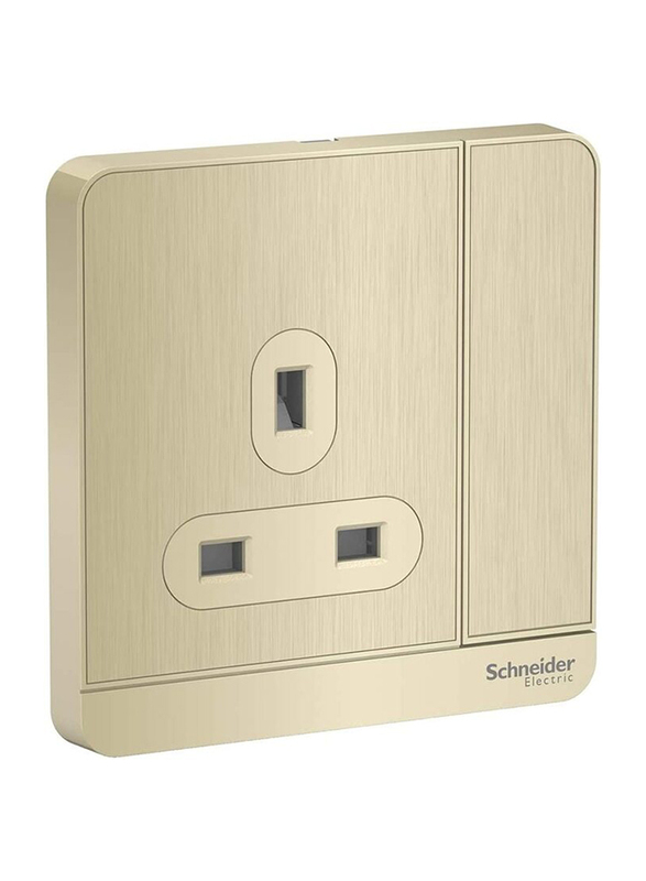 Schneider Electric AvatarOn 3P 13A Switched Socket 250V, E8315_GH_G12, Metal Gold Hairline