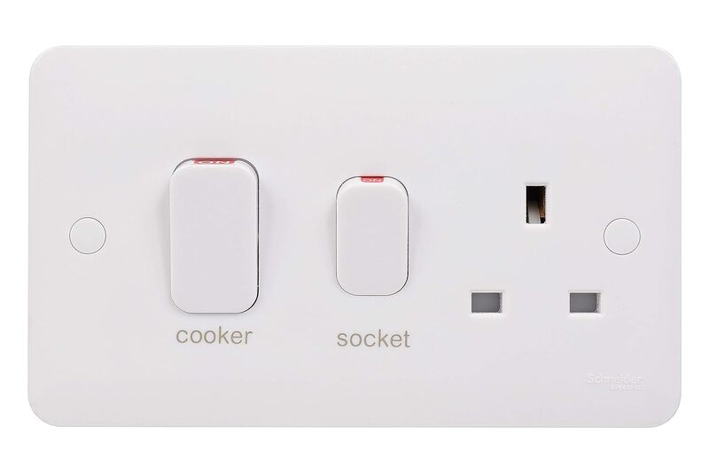 Schneider Electric Lisse - Cooker Control Unit - 2 gangs - LED - 45A DP white moulded - GGBL4001S