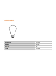 Osram Value Classic Frosted LED Bulb, 8.5W, E27, 6500K, 4 Pieces, Daylight White