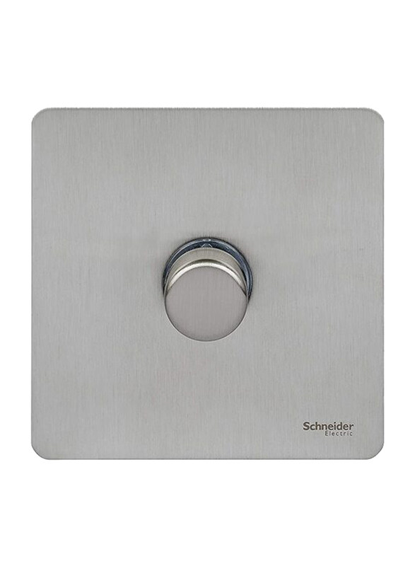 

Schneider Electric Ultimate Screwless Single Rotary 2 Way Flat Plate Dimmer Light Switch, GU6412CSS, Stainless Steel