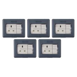 Schneider Electric GWP3010 Exclusive 13 A 230 V 1 Gang Weatherproof Switched Socket, Grey - Pack of 5