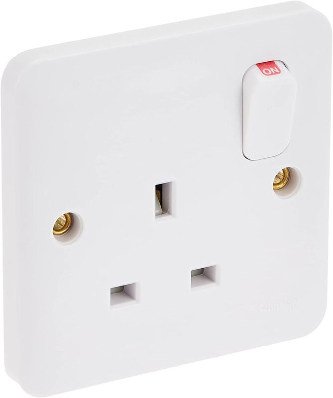 Schneider Electric Lisse Uk Standard Switch Socket White, 1 Gang 13A 86 mm, Bs 1363-2 Standard - Pack of 5