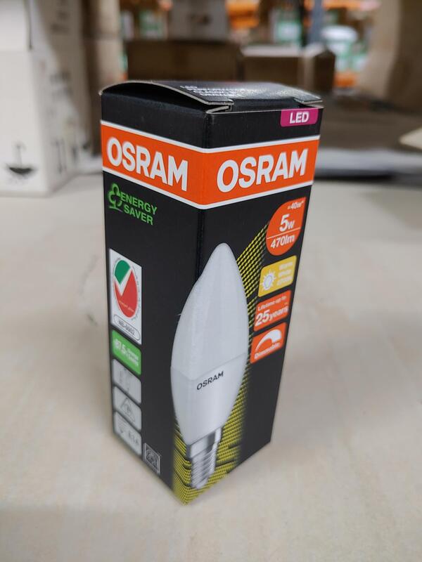 Osram Led Bulb E14 Candle Lamp 5W Warm White Dimmable 2700K