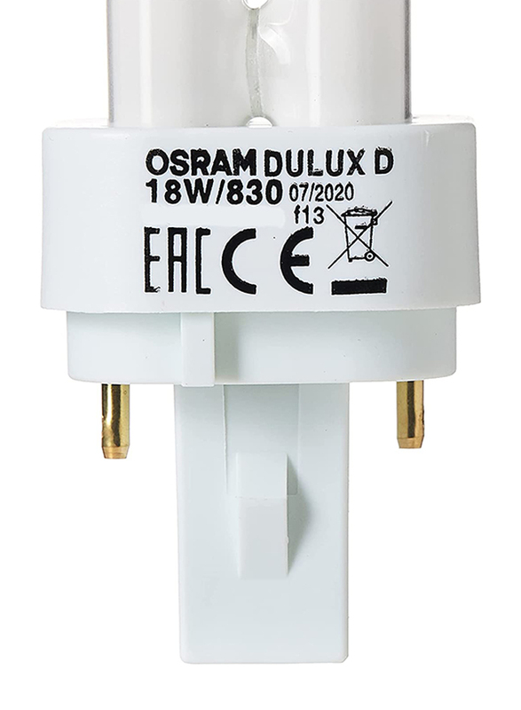 Osram CFL Bulb, 2 Pin,  18W, Warm White