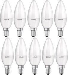 Osram E14 Dimmable Candle Lamp LED Retrofit Classic B 4W Warm White 2700K  Frosted  - Pack of 10