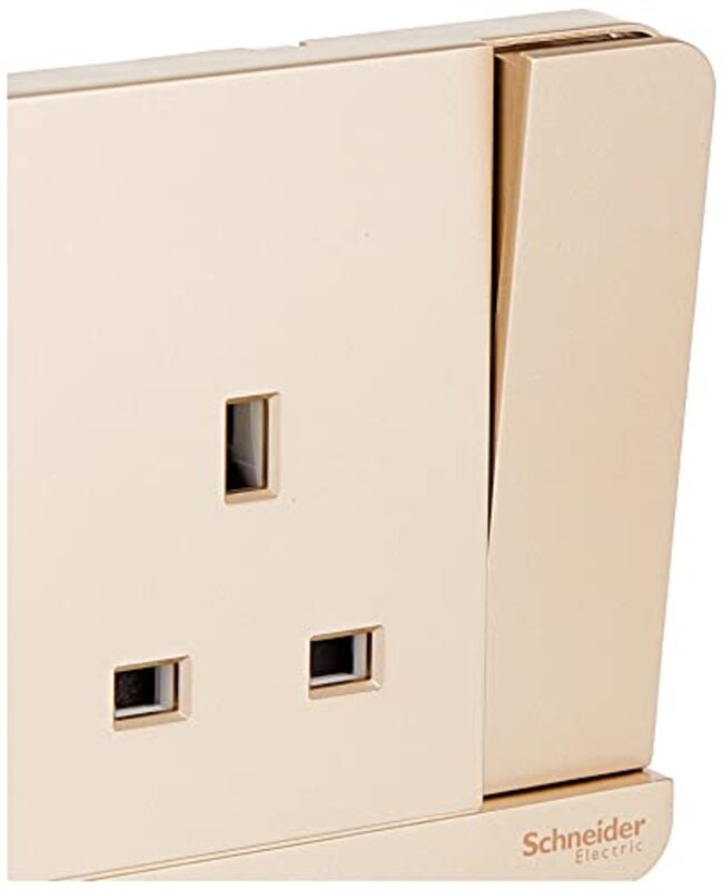 Schneider Electric E8315_WG_G12 AvatarOn Gold - Single switched socket - 13 A - 230 V - 1 gang -Gold - Pack of 3