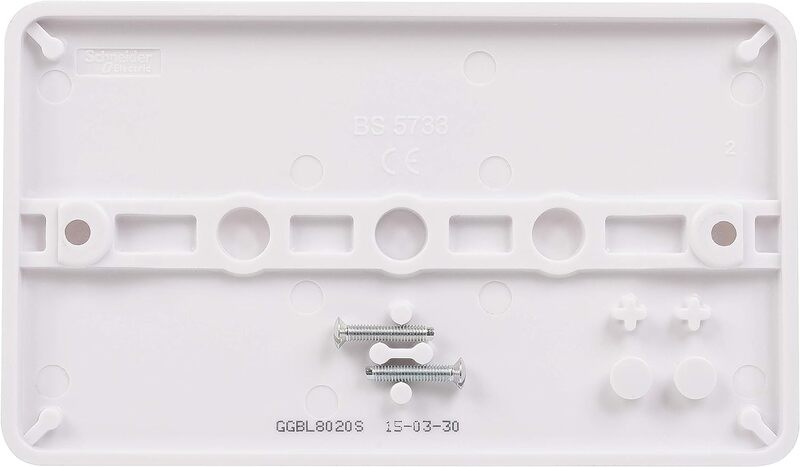 Schneider Electric Lisse - White moulded - blank plate - 2 gangs - matt white - GGBL8020S - Pack of 5