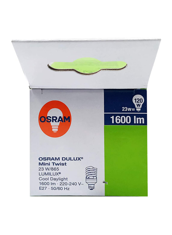 Osram Dulux Superstar Mini Twist Fluorescent Bulb, 23W, E27, 6500K, Cool Daylight White