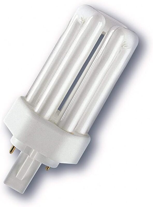 Osram Dulux T Compact fluorescent lamp 13W 830 Plus G24d, 3000k Warm White - Pack of 5