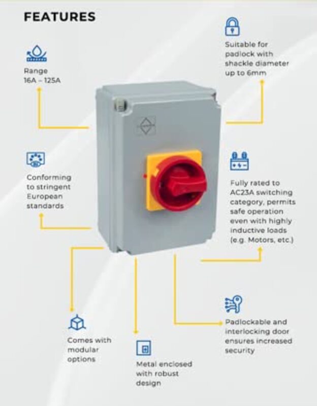 Lewden  Die cast Aluminium Isolator 2P, 63A