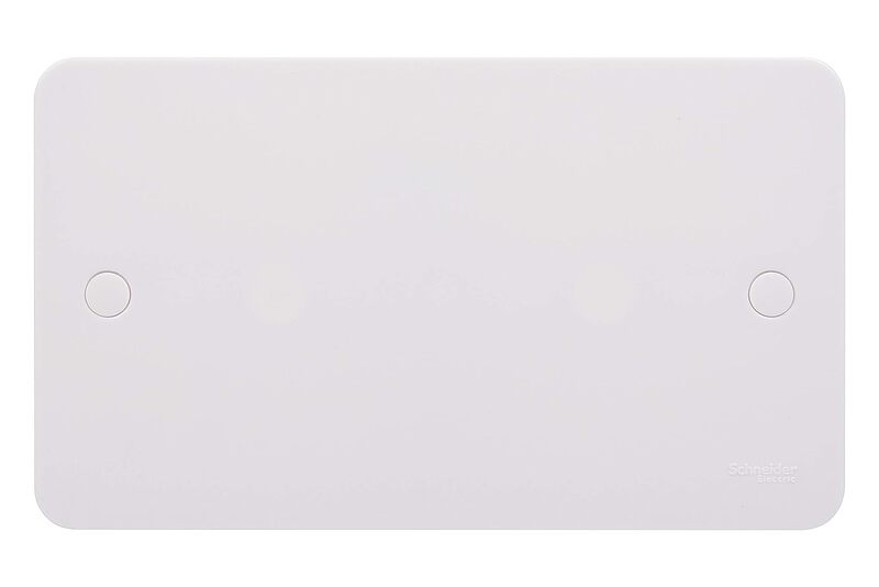 Schneider Electric Lisse - White moulded - blank plate - 2 gangs - matt white - GGBL8020S