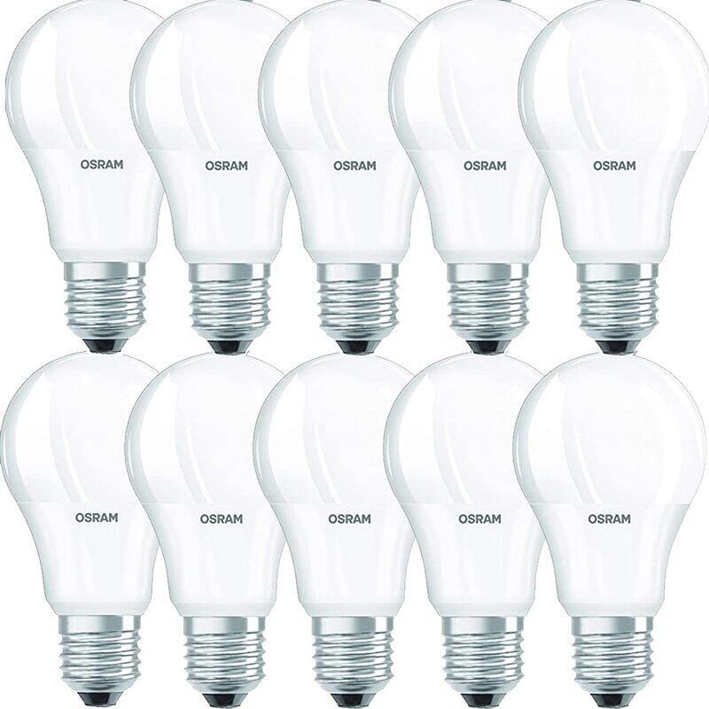 

Ledvance Osram 8W LED Daylight 6500K, E27 Base, 806lm Energy-efficient LED Bulb - Pack of 10