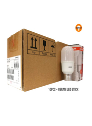 Osram Value Stick Lamps Slim Stick Low Energy Consumption LED Bulb, 9W, E27, 10 Pieces, Warm White