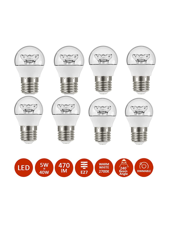 Osram E27 Classic P 5W 2700K Dimmable LED Bulb, 10 Pieces, Warm White