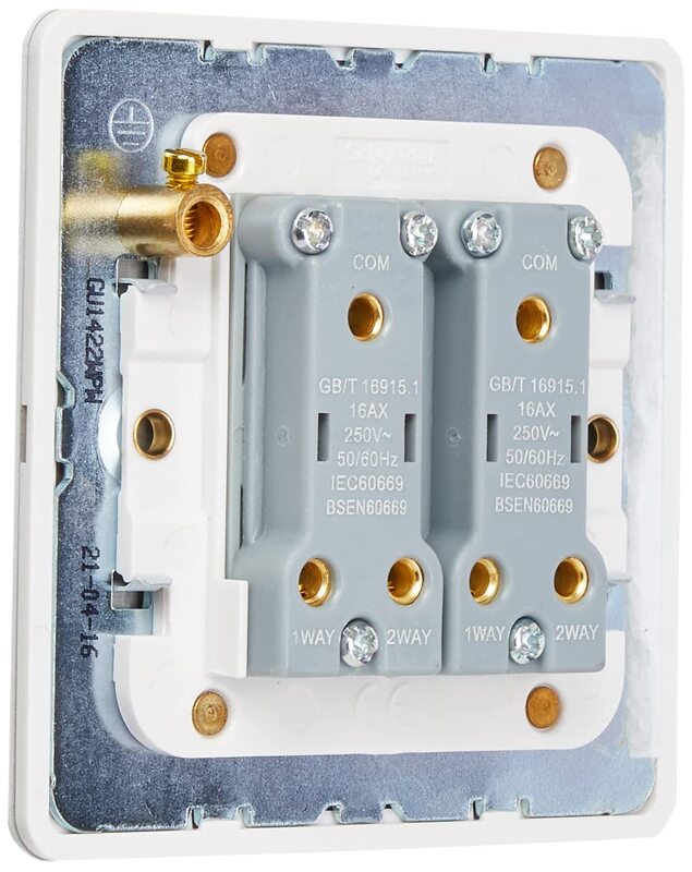 Schneider Electric Plate switch, Ultimate Screwless flat plate, 1-pole 2-way, screw terminals, IP20, white metal - GU1422-WPW