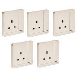 Schneider Electric E8315N_WG_G12 AvatarOn Gold - Single switched socket - 13 A - 230 V - 1 gang -Gold with Neon - Pack of 5