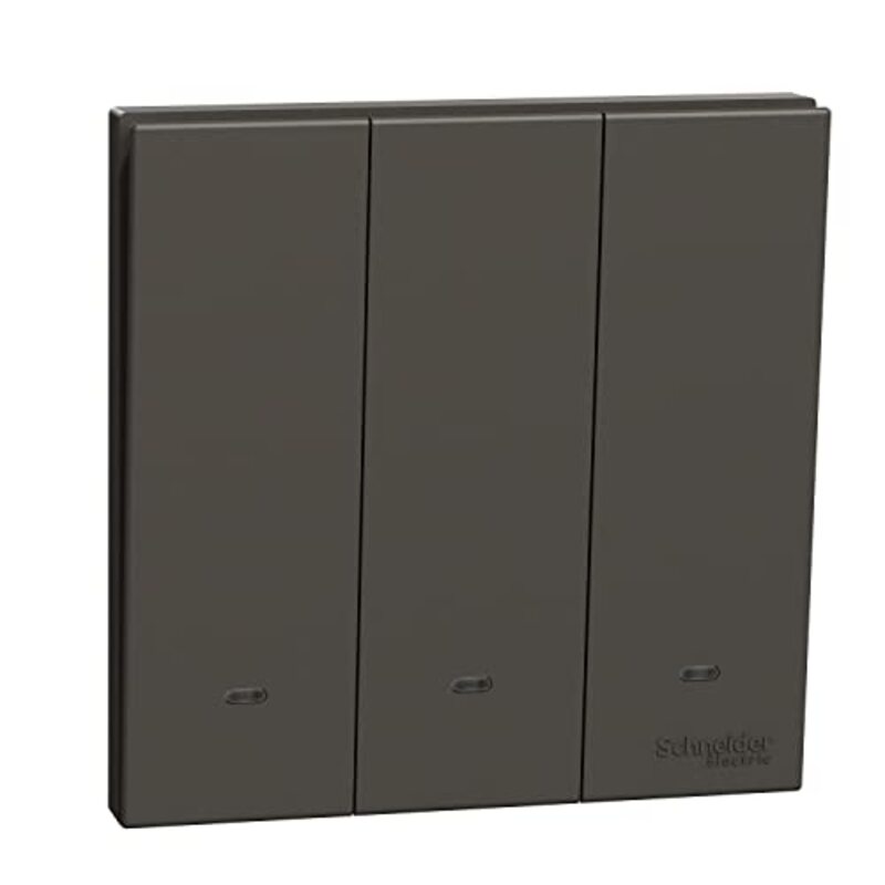 Schneider Electric Avataron C Switch With Fluorescent Locator E8733L1F_DG, 3 Gang, 16Ax Dark Grey 250 V 1 Way