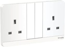 Schneider Electric AvatarOn, 2 switched socket, 3P, 13 A, 250 V, LED, White (Model Number-E83T25N_WE_G12) - Pack of 5